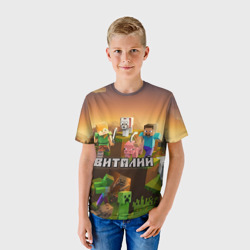 Детская футболка 3D Виталий Minecraft - фото 2