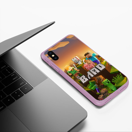 Чехол для iPhone XS Max матовый Влад - inecraft, цвет сиреневый - фото 5