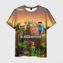 Мужская футболка 3D Владимир Minecraft