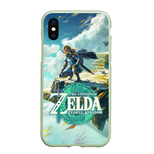 Чехол для iPhone XS Max матовый The Legend of Zelda: Tears of the Kingdom Линк, цвет салатовый