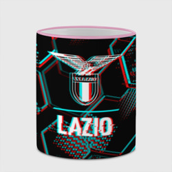 Кружка с полной запечаткой Lazio FC в стиле glitch на темном фоне - фото 2