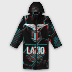 Женский дождевик 3D Lazio FC в стиле glitch на темном фоне