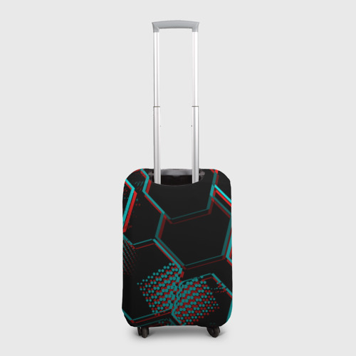 Чехол для чемодана 3D Lazio FC в стиле glitch на темном фоне, цвет 3D печать - фото 2