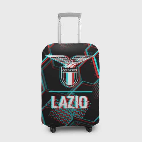 Чехол для чемодана 3D Lazio FC в стиле glitch на темном фоне, цвет 3D печать