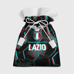 Подарочный 3D мешок Lazio FC в стиле glitch на темном фоне