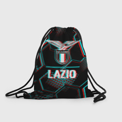 Рюкзак-мешок 3D Lazio FC в стиле glitch на темном фоне