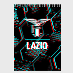 Скетчбук Lazio FC в стиле glitch на темном фоне