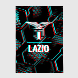 Постер Lazio FC в стиле glitch на темном фоне