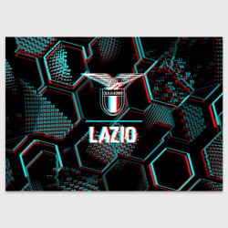 Поздравительная открытка Lazio FC в стиле glitch на темном фоне