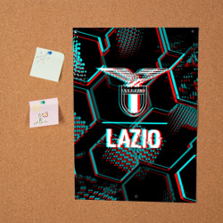 Постер Lazio FC в стиле glitch на темном фоне - фото 2