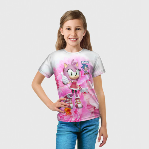Детская футболка 3D Sonic - Amy Rose - Video game, цвет 3D печать - фото 5