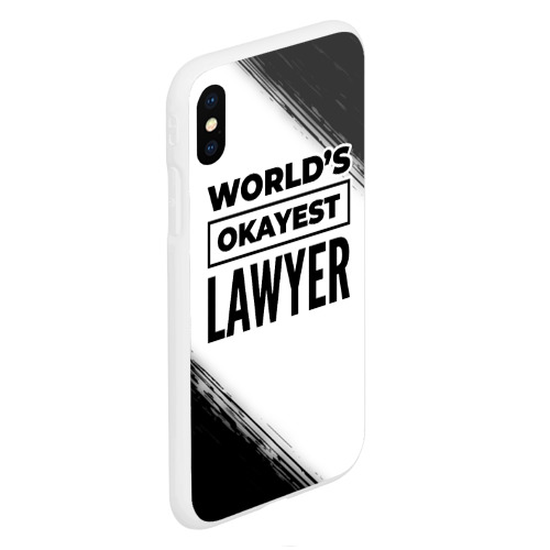 Чехол для iPhone XS Max матовый World's okayest lawyer - white - фото 3