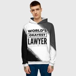 Мужская толстовка 3D World's okayest lawyer - white - фото 2