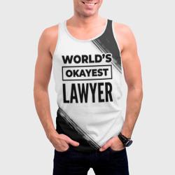Мужская майка 3D World's okayest lawyer - white - фото 2