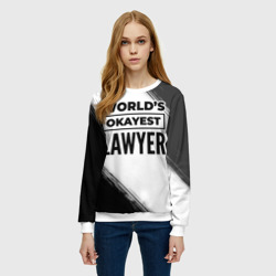 Женский свитшот 3D World's okayest lawyer - white - фото 2