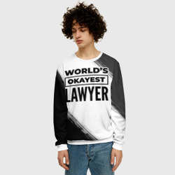Мужской свитшот 3D World's okayest lawyer - white - фото 2