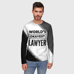 Мужской лонгслив 3D World's okayest lawyer - white - фото 2