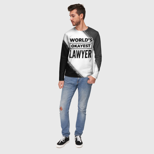 Мужской лонгслив 3D World's okayest lawyer - white, цвет 3D печать - фото 5