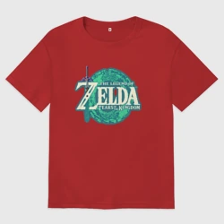 Женская футболка хлопок Oversize The Legend of Zelda: Tears of the Kingdom logo