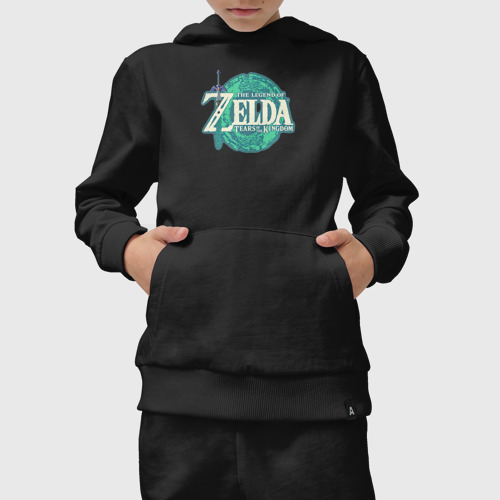 Детский костюм с толстовкой хлопок The Legend of Zelda: Tears of the Kingdom logo, цвет черный - фото 5
