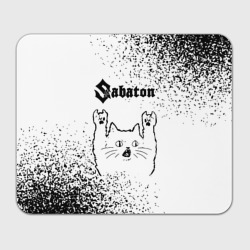 Прямоугольный коврик для мышки Sabaton рок кот на светлом фоне