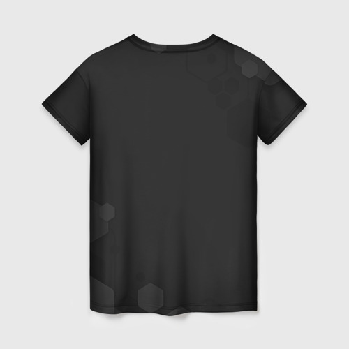 Женская футболка 3D с принтом Единорог в темном лесу, вид сзади #1