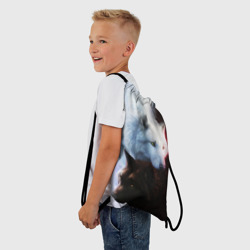 Рюкзак-мешок 3D Черный и белый волк инь и ян - фото 2