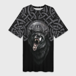 Платье-футболка 3D Щит Велеса с медведем