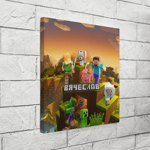 Холст квадратный Вячеслав Minecraft, цвет 3D печать - фото 3