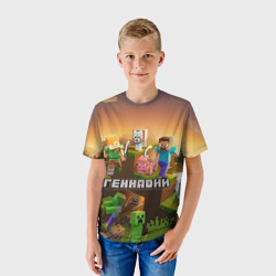 Детская футболка 3D Геннадий Minecraft - фото 2