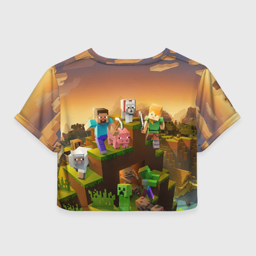 Женская футболка Crop-top 3D Георгий Minecraft, цвет 3D печать - фото 2