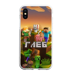 Чехол для iPhone XS Max матовый Глеб Minecraft