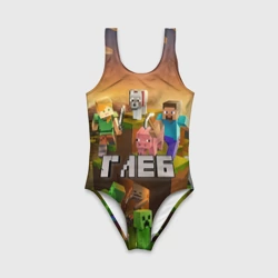 Детский купальник 3D Глеб Minecraft - фото 2