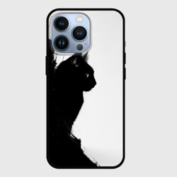 Чехол для iPhone 13 Pro Черный силуэт кота