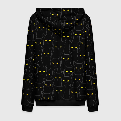 Мужская толстовка 3D на молнии Black cats pattern, цвет черный - фото 2