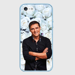 Чехол для iPhone 5/5S матовый Шатунов на фоне роз