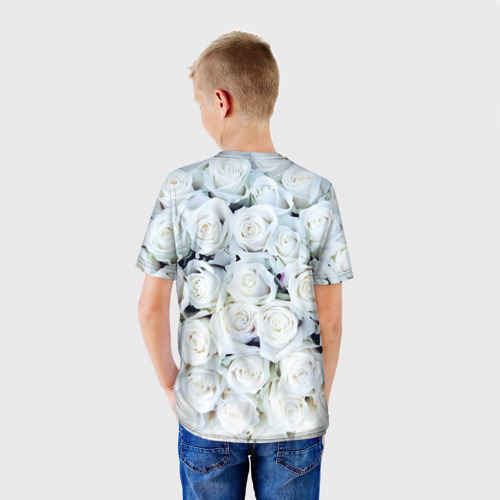 Детская футболка 3D Шатунов на фоне роз, цвет 3D печать - фото 4