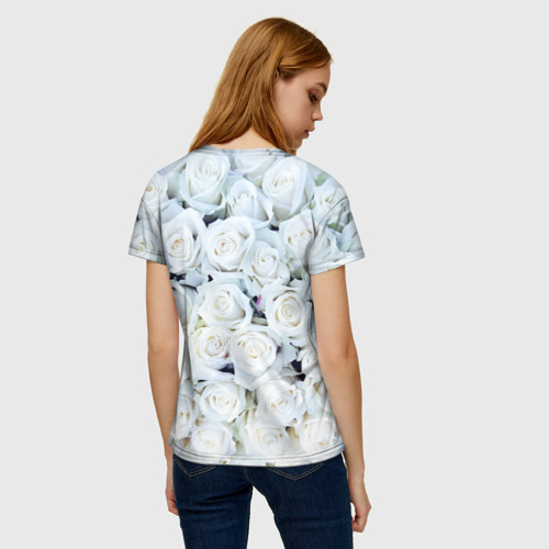 Женская футболка 3D Шатунов на фоне роз, цвет 3D печать - фото 4