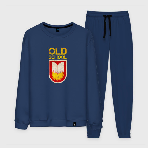 Мужской костюм хлопок Old School emblem, цвет темно-синий