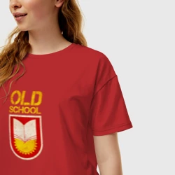 Женская футболка хлопок Oversize Old School emblem - фото 2