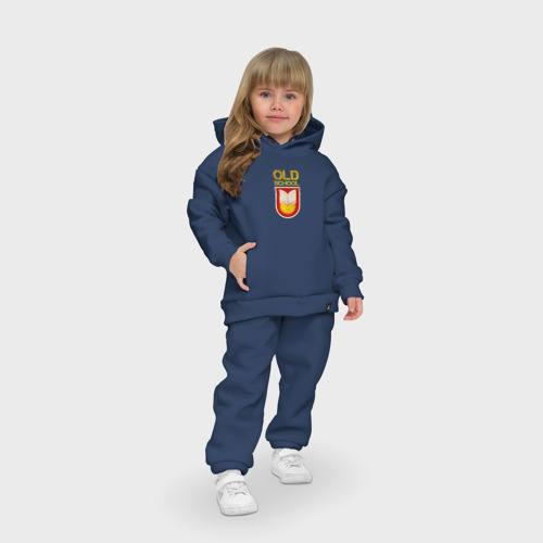 Детский костюм хлопок Oversize Old School emblem, цвет темно-синий - фото 7