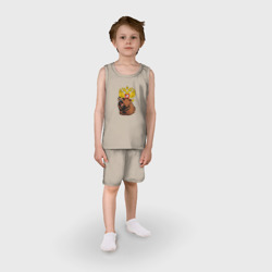Детская пижама с шортами хлопок Патриотичный медведь на фоне герба - фото 2