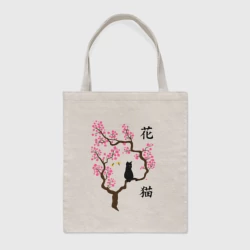 Шоппер BioNature Котик на ветке сакуры