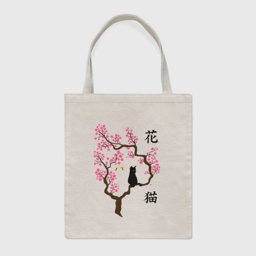 Шоппер BioNature Котик на ветке сакуры
