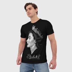 Мужская футболка 3D Английская королева Елизавета II - фото 2