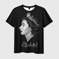 Мужская футболка 3D Английская королева Елизавета II