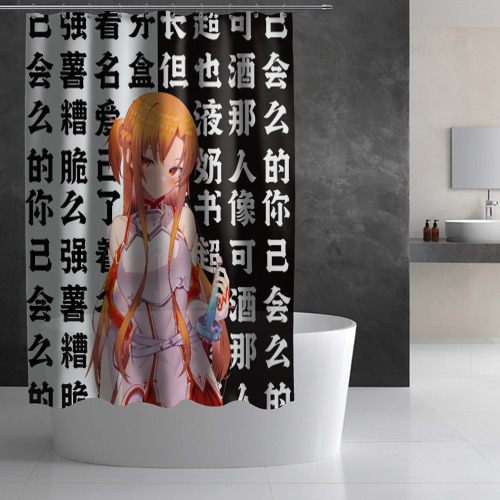 Штора 3D для ванной Асуна - Sword art online - фото 3