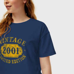 Женская футболка хлопок Oversize Винтаж 2001 лимитированная серия - фото 2