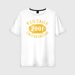 Женская футболка хлопок Oversize Винтаж 2001 лимитированная серия