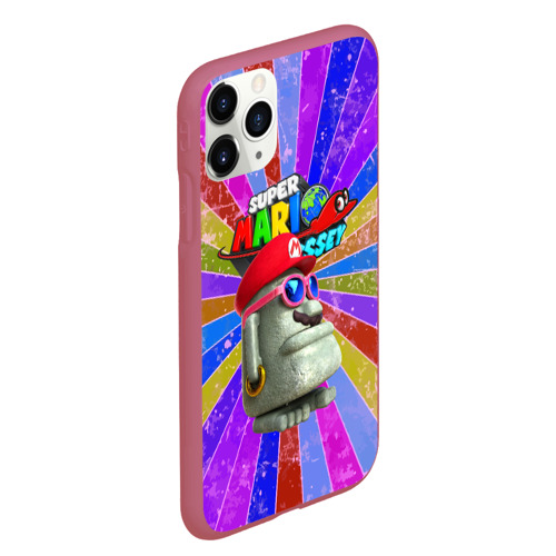 Чехол для iPhone 11 Pro Max матовый Super Mario Odyssey - Nintendo - Video game, цвет малиновый - фото 3